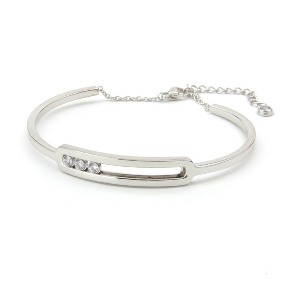 Sliding Moving Stones Cuff Bracelet - Picture 5 of 8